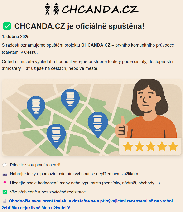 CHCANDA.CZ – První novinka